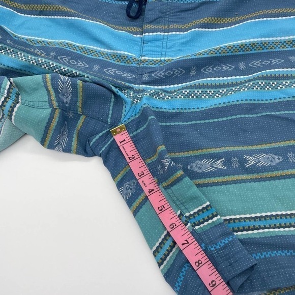 TOAD & CO Blue and Green Cetacean Swim Trunks Mens Size 38 XL Ethical US Company - Picture 10 of 10